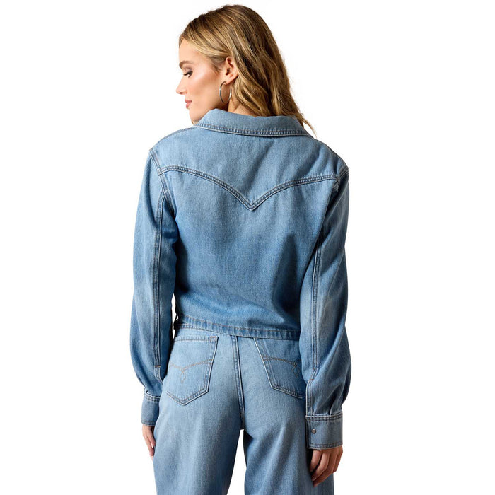 Ariat Womens Cropped Denim Shirt Color Alameda