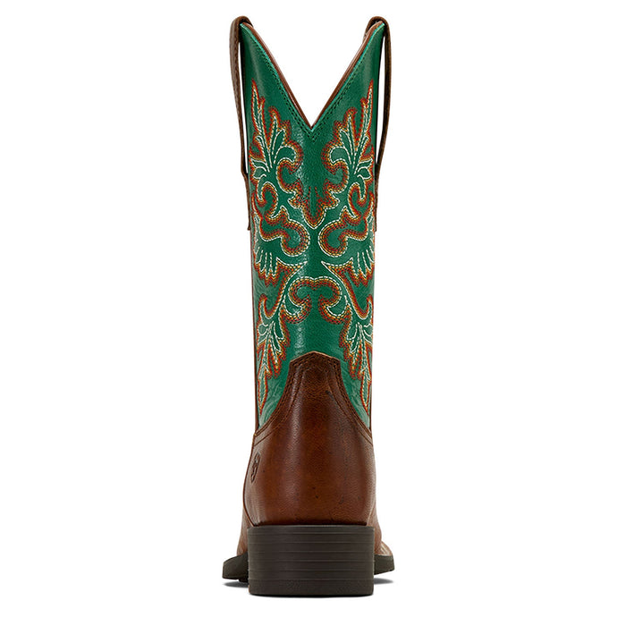 Ariat Womens Round Up Wide Square Toe StretchFit Western Boot Color Brown