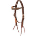Martin Saddlery Browband Headstall with Dark Framed Diamond Tooling Color Brown