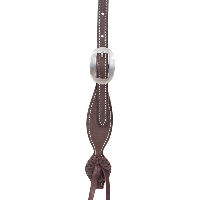 Martin Saddlery Split Ear Headstall with Rosette Strings Color Brown