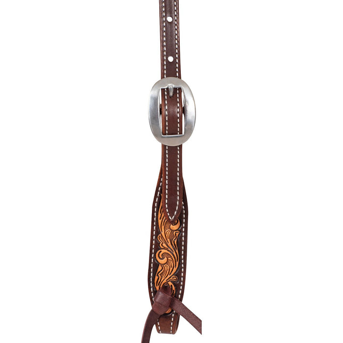 Martin Saddlery Browband Headstall with Scroll Tooling Color Brown