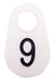 Bock's Nylon Numbered Identification Tags 1-100, White - 9  