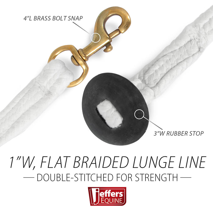 Jeffers Equine Braided Cotton Lunge Line with Rubber Stopper, 25' L