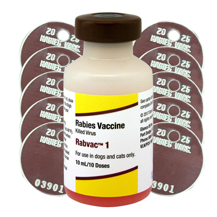 RabVac 1 Rabies Vaccine Kit with Tags for Dogs & Cats