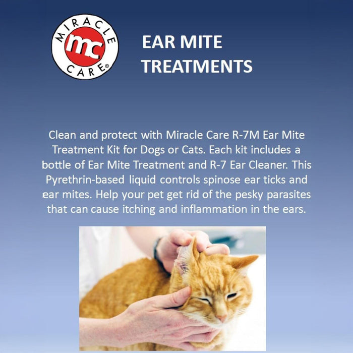 Miracle Care R-7M Ear Mite Treatment & Cleaner Kit for Cats, 1 oz