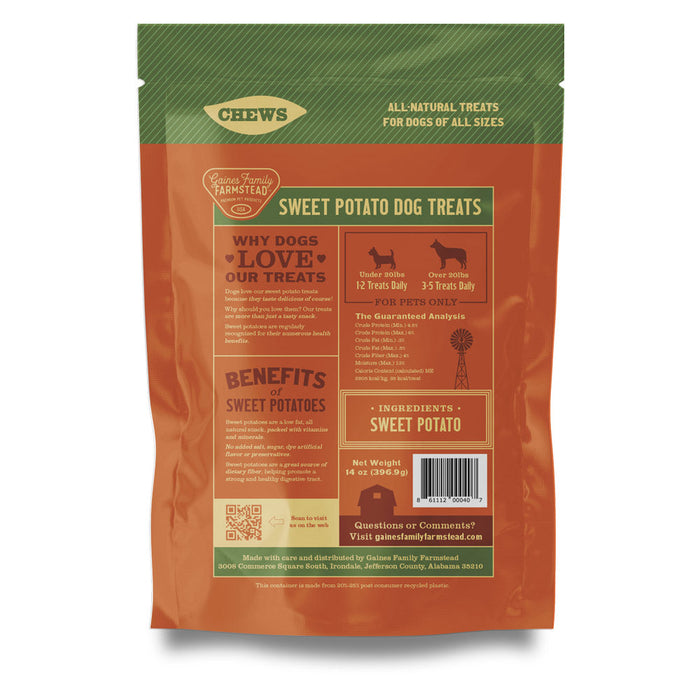 Sweet Potato Dog Chews – All Natural, Single Ingredient, Grain Free Treats for Dogs of All Sizes
