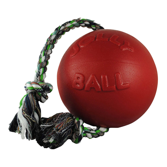 Jolly Pets Romp-n-Roll Ball – Tough Scented Dog Toy for Tug, Fetch & Water Play