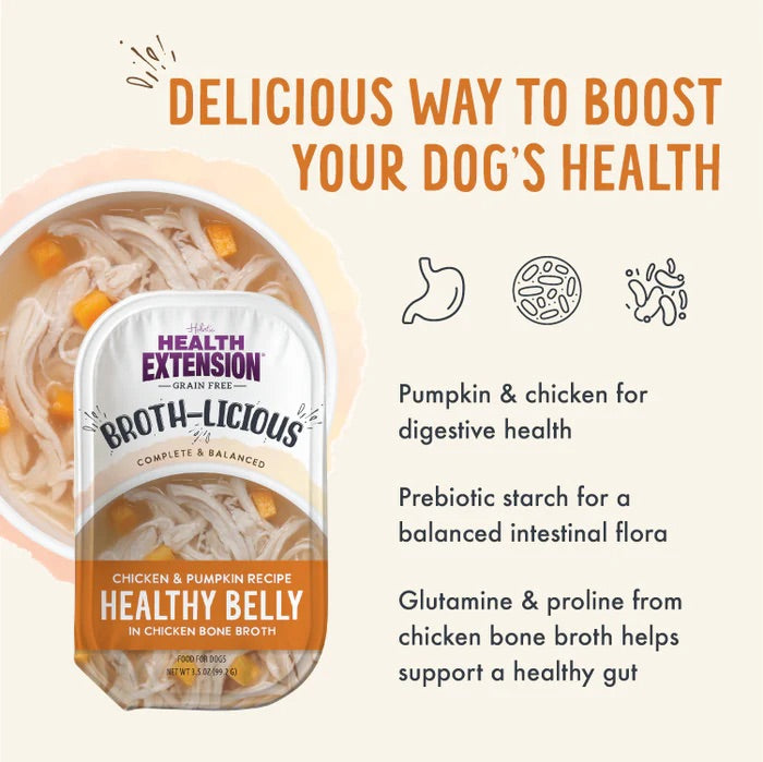 Broth-Licious in Bone Broth-Healthy Belly Recipe Dog Food, 3.5 oz Tray