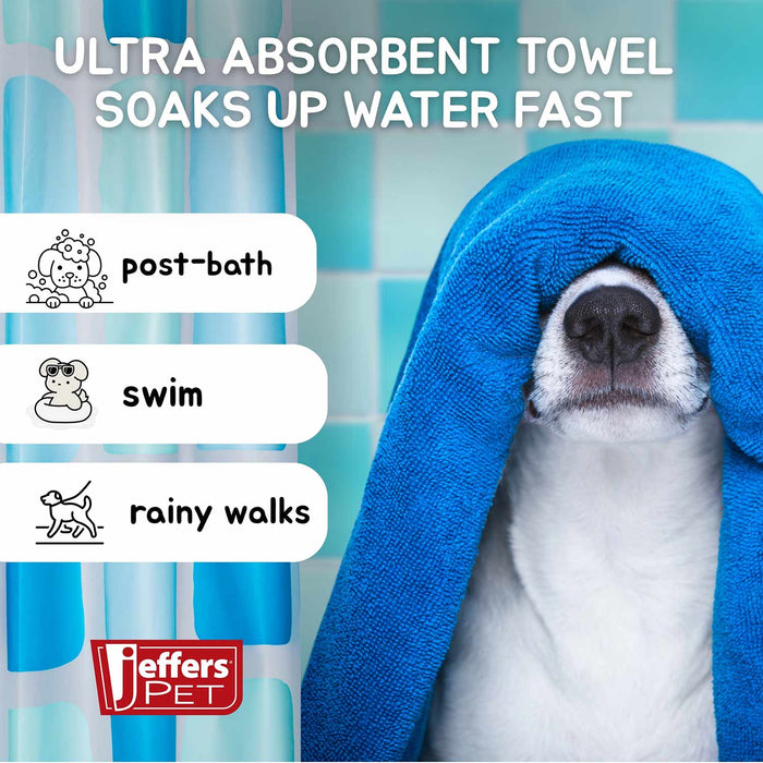 Jeffers Ultra Absorbent Pet Drying Towel for Faster Drying of Dogs & Cats After Bath