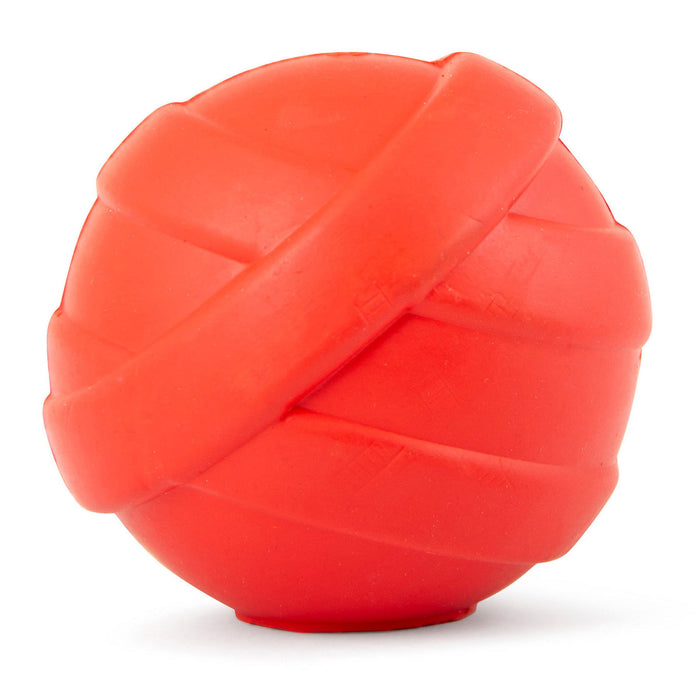 Jeffers Red Orbits Ball Natural Rubber Dental Treat Dispensing Dog Chew Toy