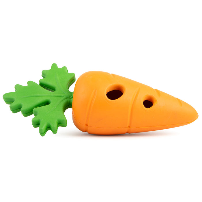 Jeffers Baby Carrot Natural Rubber Treat Dispensing Dog Dental Chew Toy