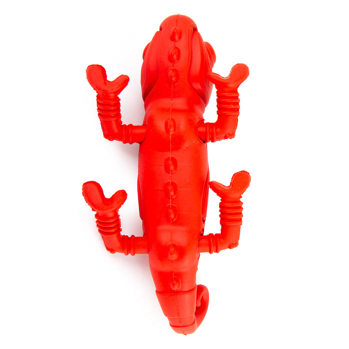 Jeffers Red Chameleon Natural Eco-Friendly Rubber Dental Dog Chew Toy for Medium Chewers