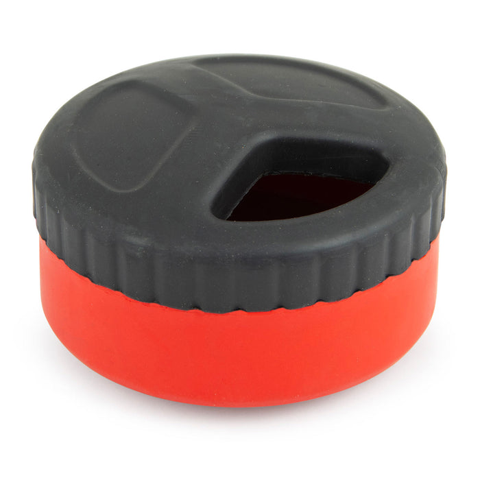 Jeffers Red Hockey Puck Natural Rubber Treat Dispensing Dental Dog Chew Toy