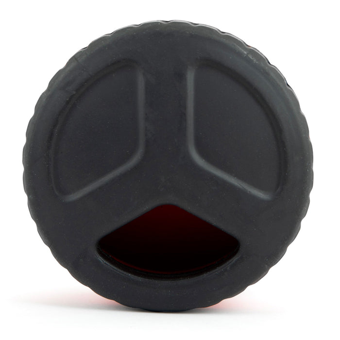 Jeffers Red Hockey Puck Natural Rubber Treat Dispensing Dental Dog Chew Toy
