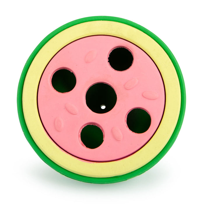 Jeffers Watermelon Natural Rubber Treat Dispensing Dog Dental Chew Toy with Vanilla Scent