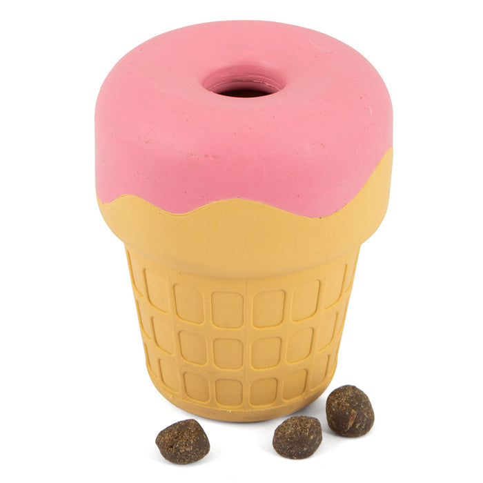 Jeffers Ice Cream Cone Natural Rubber Stuffable Treat Dispensing Dental Dog Chew Toy