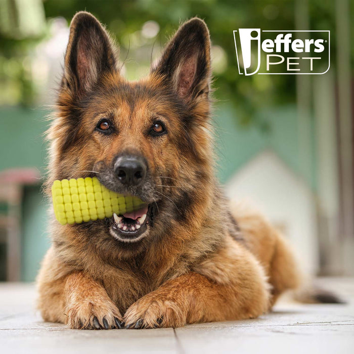 Jeffers Corn Cob Natural Rubber Stuffable Treat Dispenser Dog Dental Chew Toy
