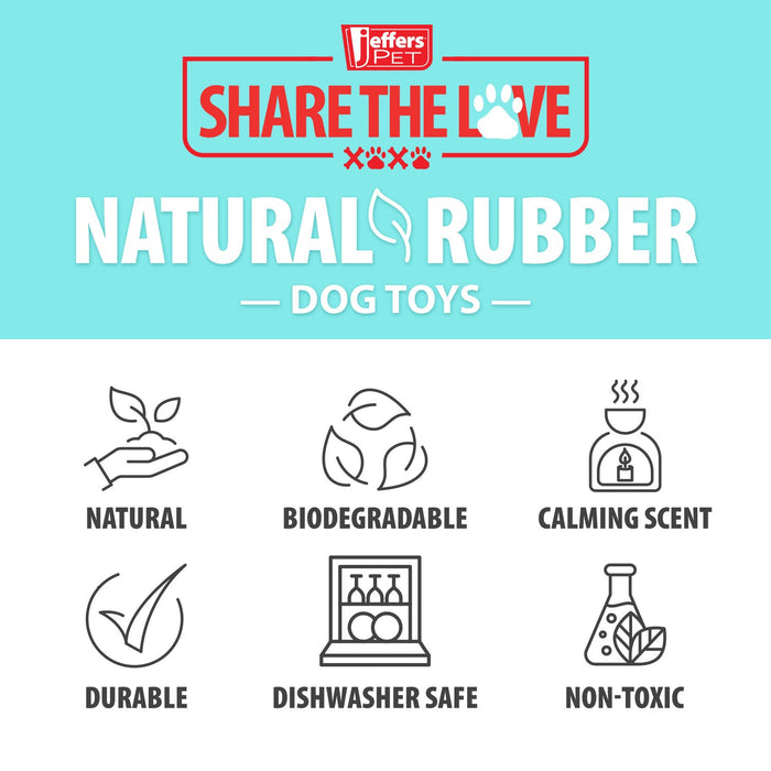 Jeffers Red Classic Stuffable Fetch & Chew Natural Rubber Treat Dispensing Dental Dog Toy