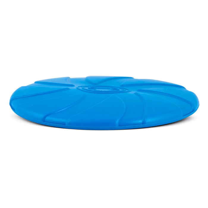 Jeffers Blue Bone Stamped Frisbee Natural Rubber 8 Inch Dog Toy for Fetching & Chewing
