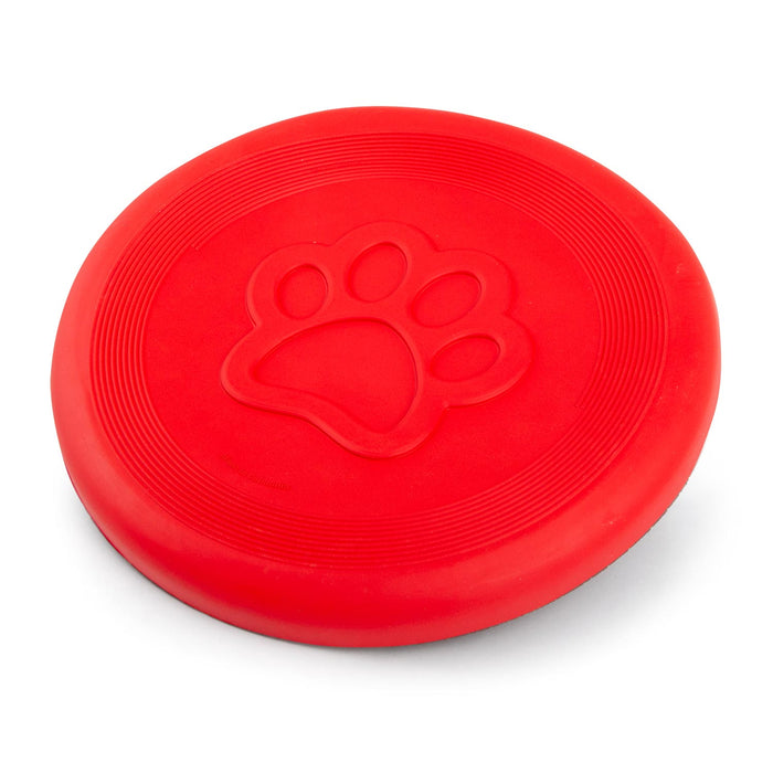 Jeffers Red Paw Frisbee Natural Rubber Dog Toy for Fetching & Chewing