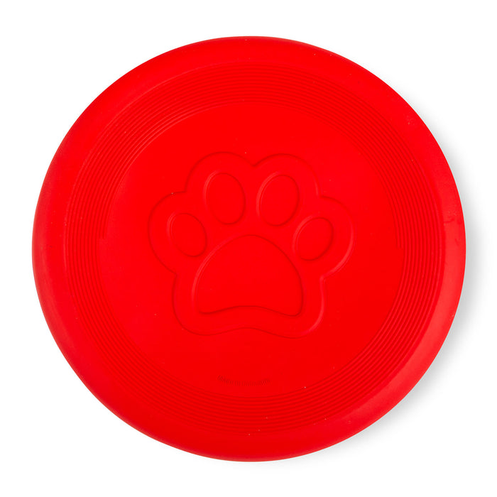 Jeffers Red Paw Frisbee Natural Rubber Dog Toy for Fetching & Chewing