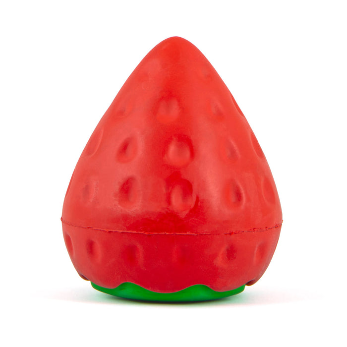 Jeffers Squeaky Strawberry Natural Rubber Dog Dental Chew Toy with Squeaker & Vanilla Scent for Medium Chewers