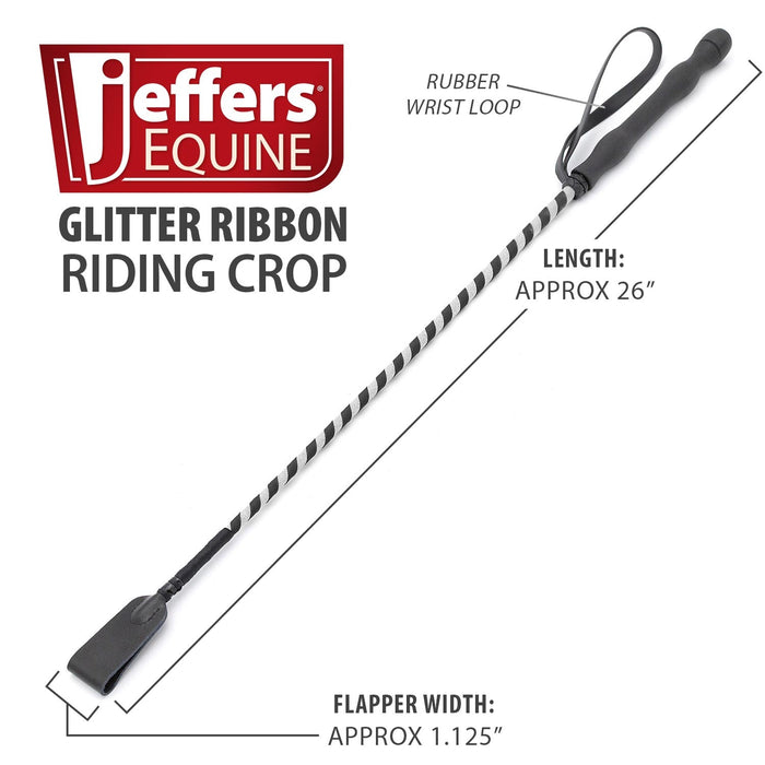 Jeffers Glitter Ribbon 26 Inch Riding Crop