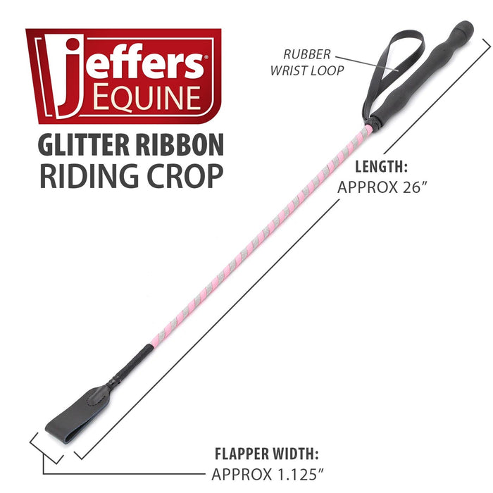 Jeffers Glitter Ribbon 26 Inch Riding Crop