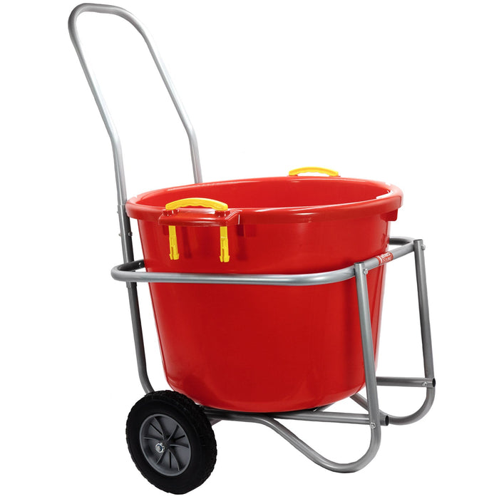 Jeffers Muck Bucket Cart, Galvanized Steel Waste Bucket Carrier