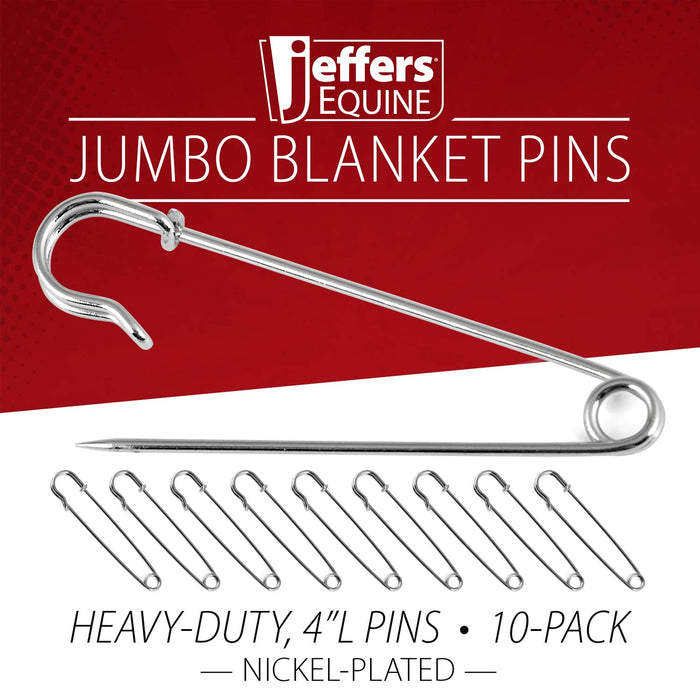 Jeffers Jumbo Multi-Purpose Blanket Pins, 10-Pack