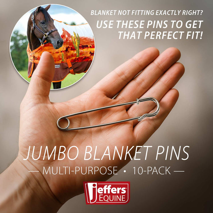 Jeffers Jumbo Multi-Purpose Blanket Pins, 10-Pack