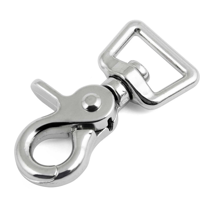 Jeffers Nickel-Plated Die Cast Trigger Snap (Scissor Snap) with Swivel Square Eye