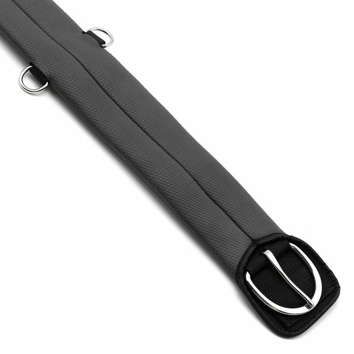 Jeffers Western PVC Sleeve Straight Cinch with Stainless Steel Hardware, Black