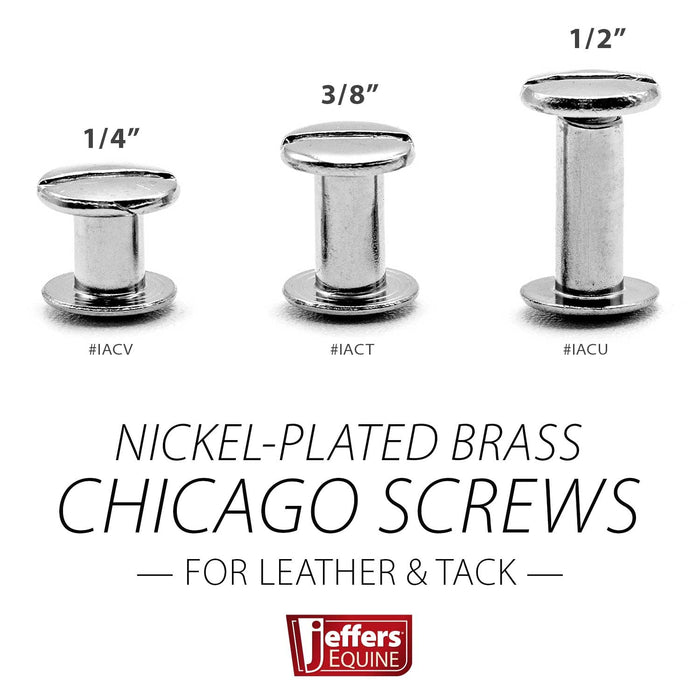 Jeffers Chicago Screws for Leather & Tack, 10 Pack