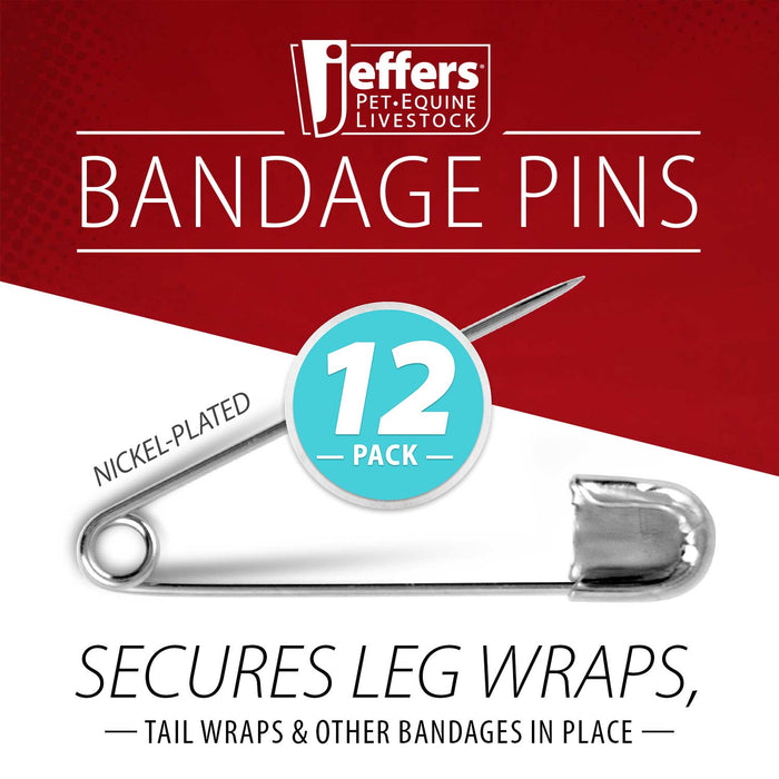Jeffers Bandage Pins, 12 pk