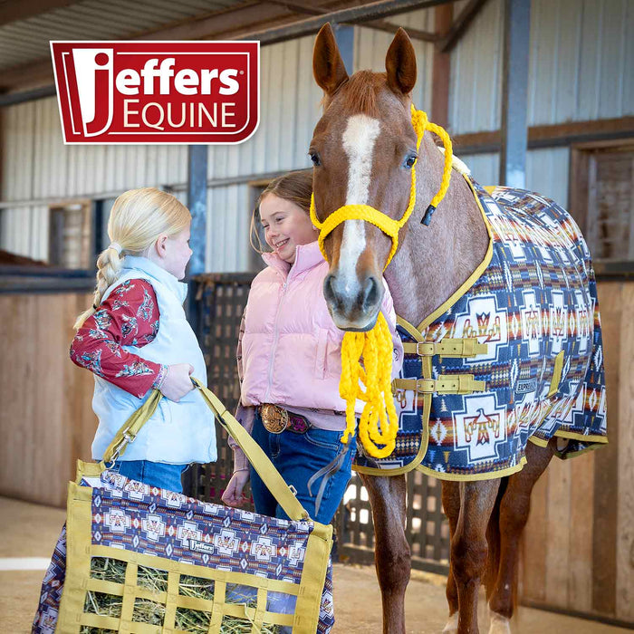 Jeffers Braided Mule Tape Halter with 10' Lead for Horses