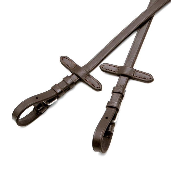 Jeffers Uniquely English Leather Laced Reins, Havana