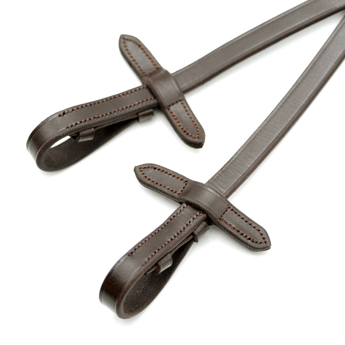 Jeffers Uniquely English Leather Web Reins for Horses