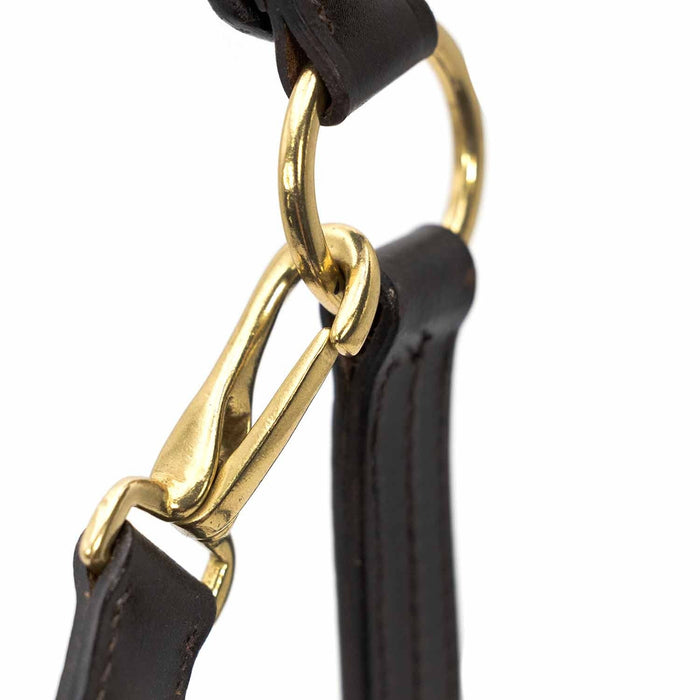 Jeffers Versailles Triple Stitched Adjustable Leather Halter for Horses, Havana