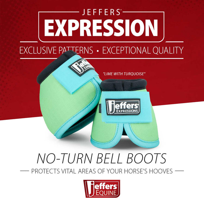 Jeffers Expression Neon No-Turn Bell Boots for Horses