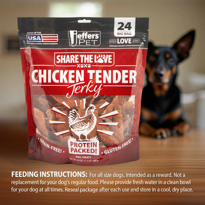 Jeffers Chicken Jerky Healthy Dog Treats, 24 oz - 100% Natural, Grain-free, Gluten-free, Made in USA