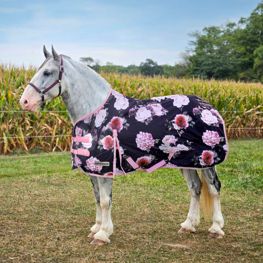 Jeffers Expression Draft 1200 Denier Standard Neck Turnout Blanket Color Rose Garden pattern