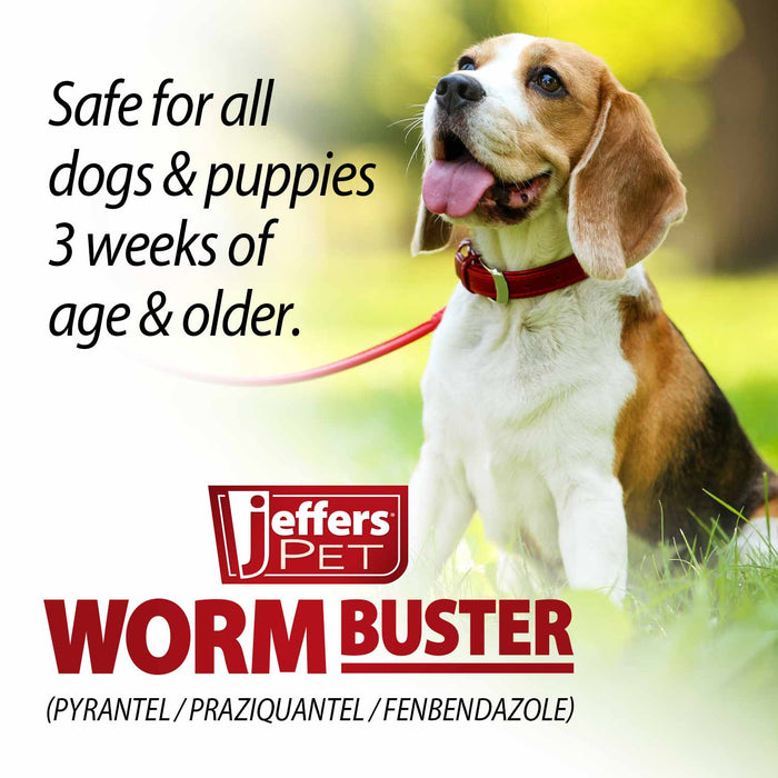 Jeffers Worm Buster Dog Dewormer Flavored Tablets