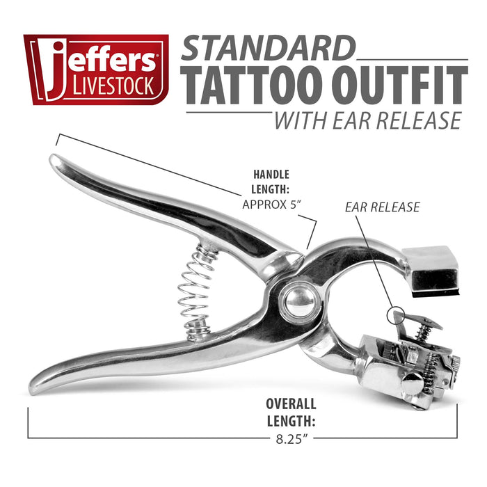 Jeffers Standard Tattoo Outfit with Roll-On Ink for Cattle & Livestock
