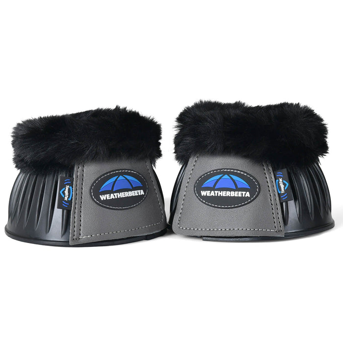 WeatherBeeta Tough-Tec Prime Fleece Trim Rubber Bell Boots Color BLACK/GREY