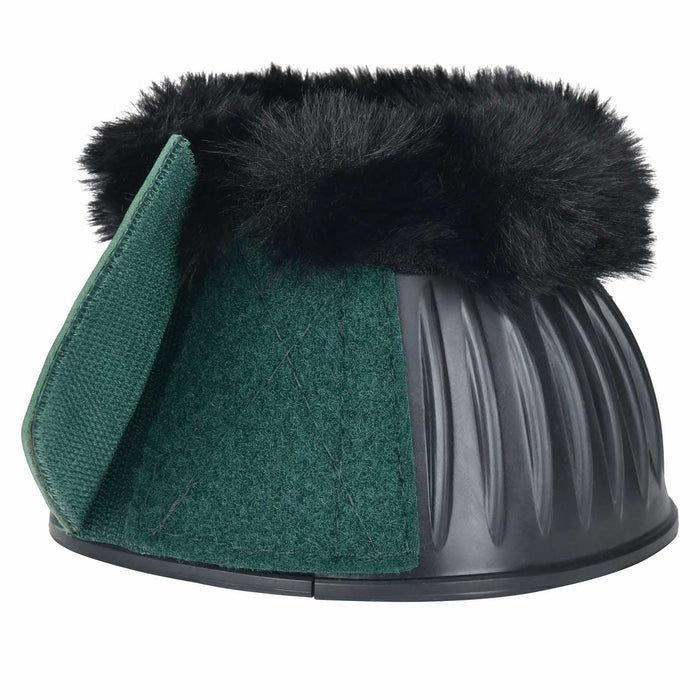 WeatherBeeta Tough-Tec Prime Fleece Trim Rubber Bell Boots Color BLACK/FOREST GREEN