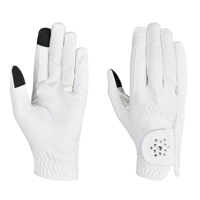 Dublin Everyday Bling Riding Gloves Color WHITE
