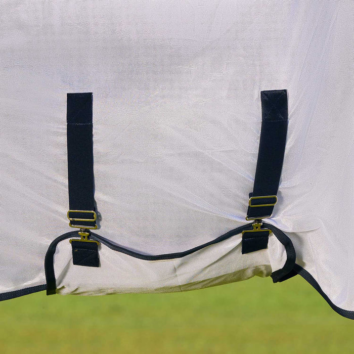 WeatherBeeta Saxon Combo Neck Mesh Fly Sheet with Belly Wrap, Technicolor Horses Color white