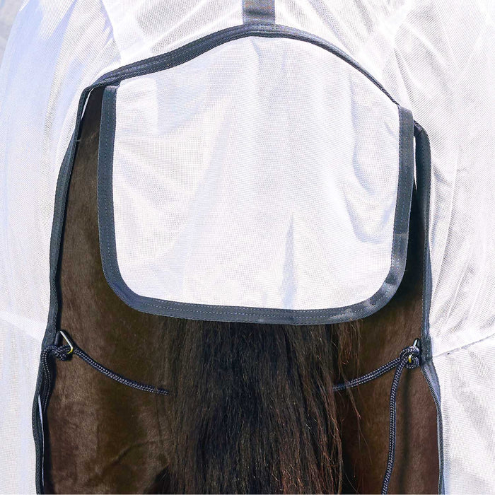 WeatherBeeta Saxon Combo Neck Mesh Fly Sheet with Belly Wrap, Technicolor Horses Color white