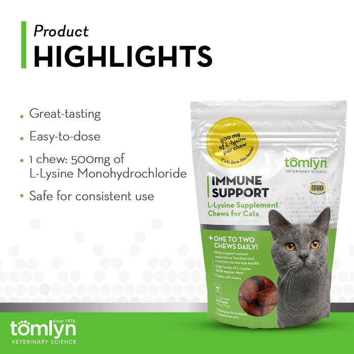 L-Lysine Immune Support Chews for Cats, 30 Count